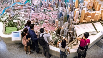 设于市区重建局总部内的新加坡城市展览馆的鸟瞰图