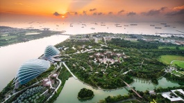 滨海湾花园的俯拍图。