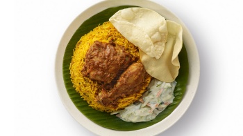 Briyani (an Indian spiced rice dish with meat or vegetables).