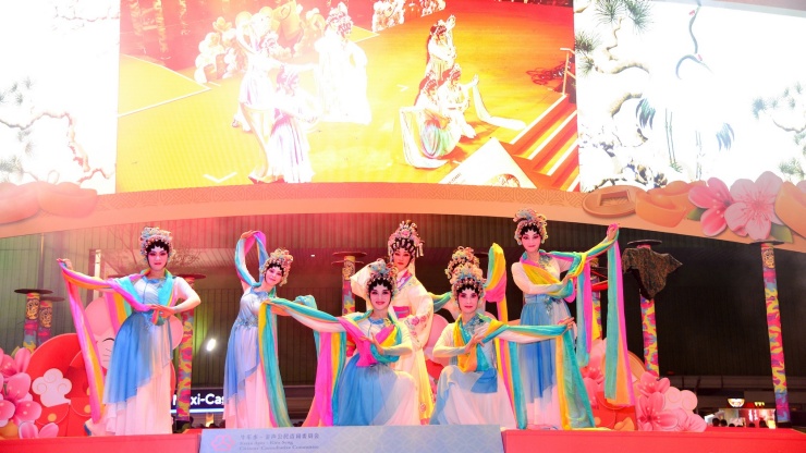 Dancers performing during Chinese New Year