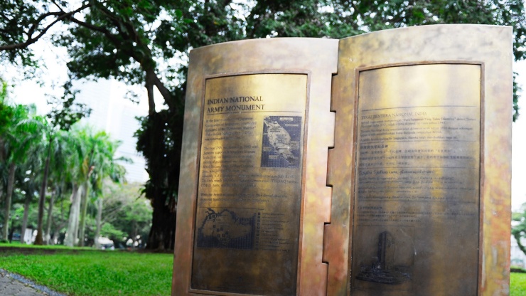 印度国民军纪念碑的广角镜头