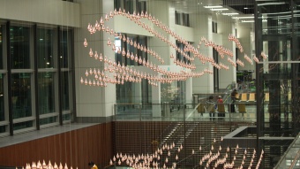 Kinetic Rain exhibit at Terminal 1 in Changi Airport