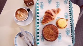 Flatlay of the signature dishes at Tiong Bahru Bakery