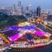 克拉码头区和新加坡河的鸟瞰图