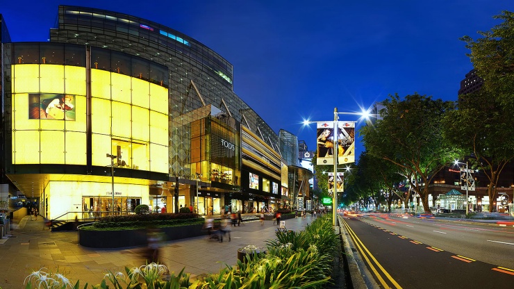 Wideshot of Paragon shopping mall at Orchard Road